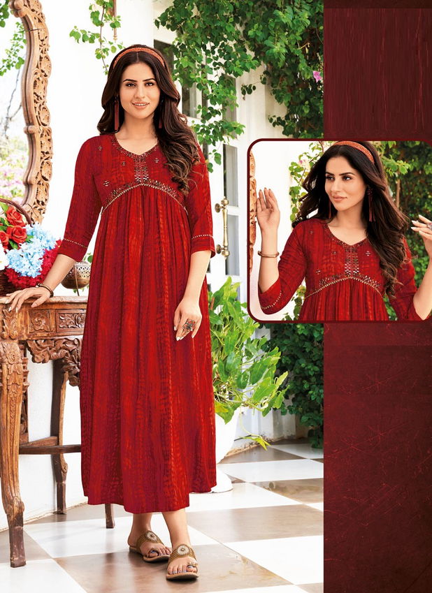 Shibori Vol 4 Long Printed Designer Kurtis Catalog